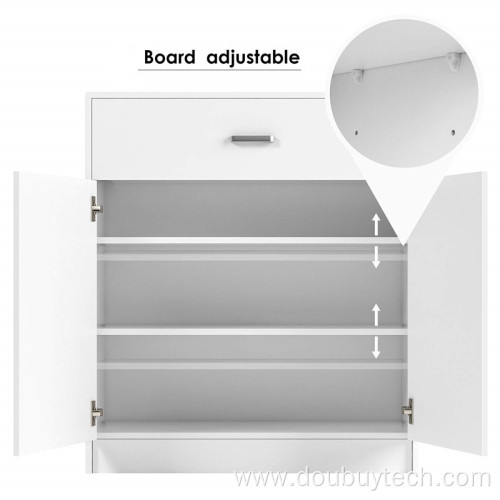 2 Doors 1 Drawer Ventilation Wooden Shoe Cabinet